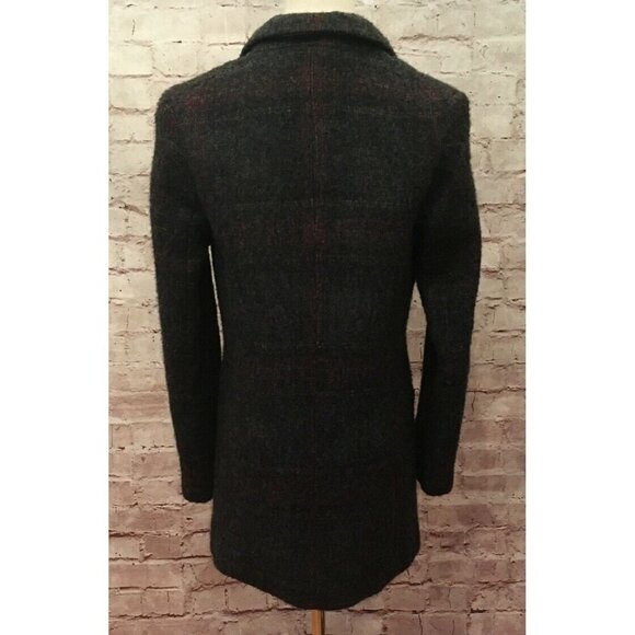 Helene London Heathered Gray Plaid Button Wool Blend Jacket Size Small - Picture 6 of 6